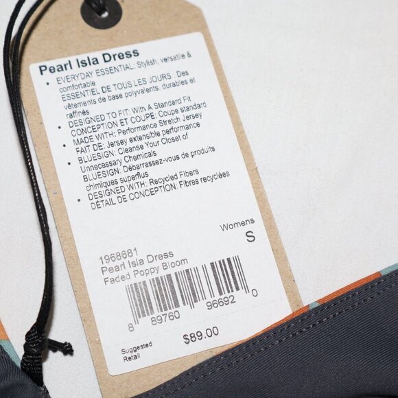 Prana Womens Pearl Isla Dress Orange Blue Stretch Size Small NWT *Flawed* - Picture 6 of 12